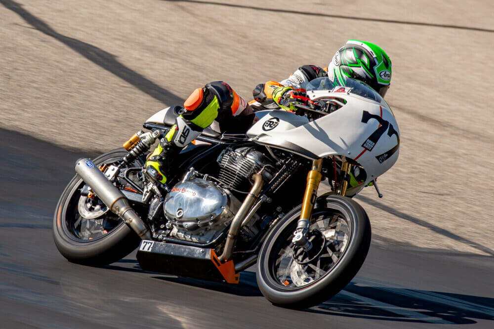 Royal Enfield 2021 Build Train Race Road Racing - CJ Lukacs action