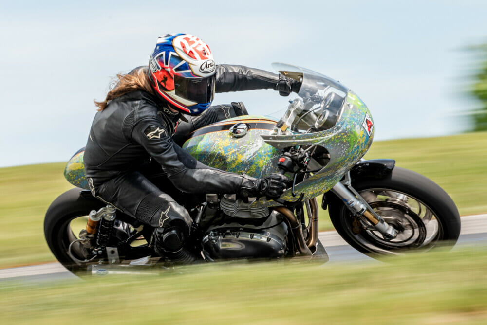 Royal Enfield 2021 Build Train Race Road Racing - Kayla Theisler action