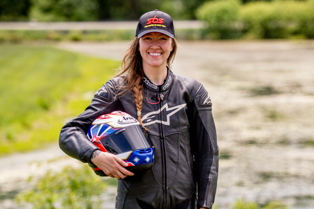 Royal Enfield 2021 Build Train Race Road Racing - Kayla Theisler portrait