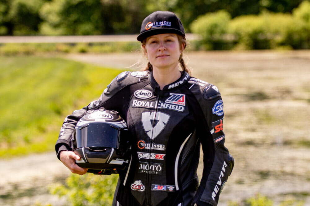 Royal Enfield 2021 Build Train Race Road Racing - Scarlett Grosselanghorst portrait