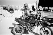Keith Dowdle and his Kawasaki KLX250 in Saudi Arabia