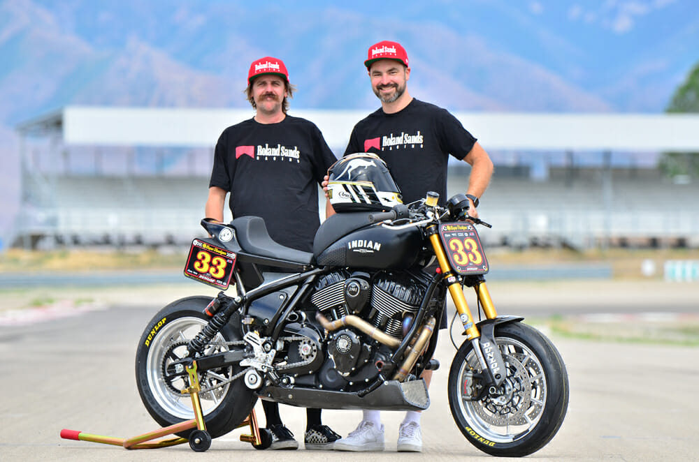 Rennie Scaysbrook and Cameron Brewer with RSD motorcycle