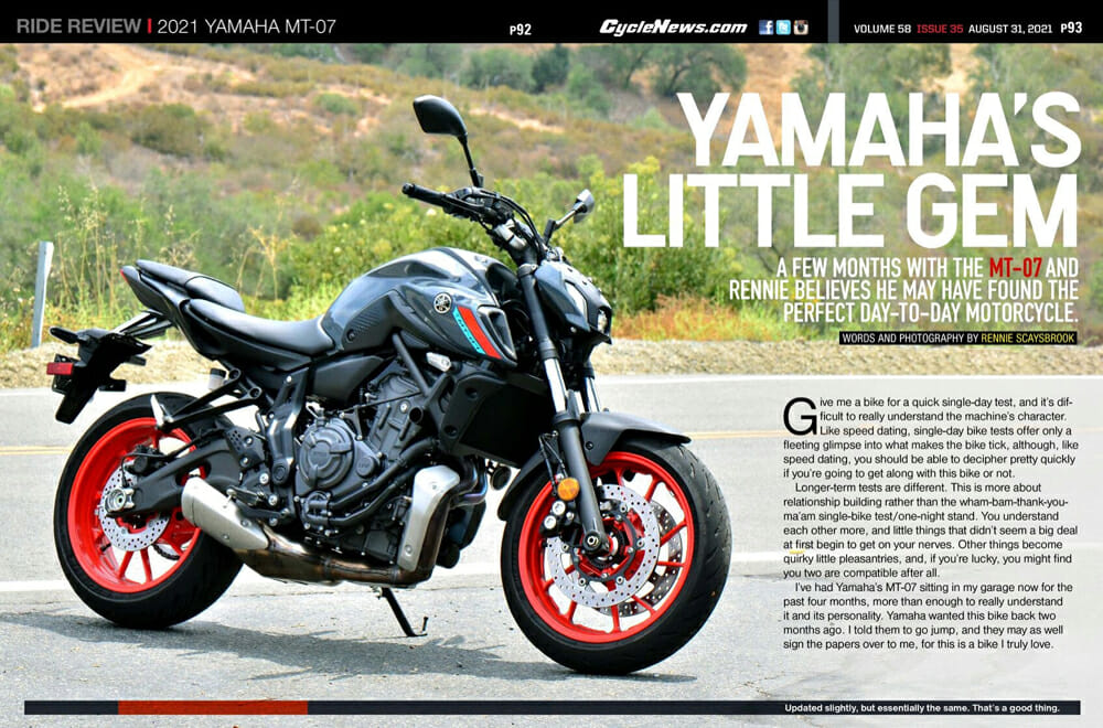 2021 Yamaha MT 07 Review Cycle News