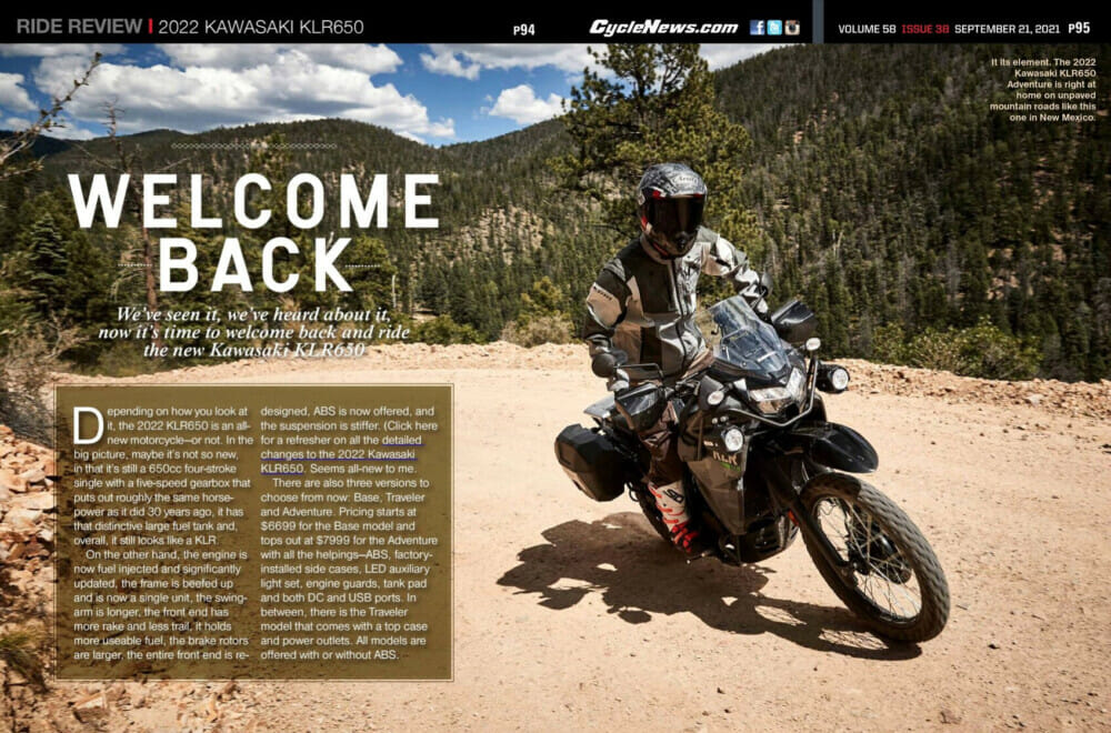 Cycle News Magazine 2022 Kawasaki KLR650 Review