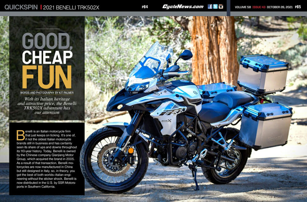 2022 Benelli TRK 502 X Adventure Motorcycle - Review Specs