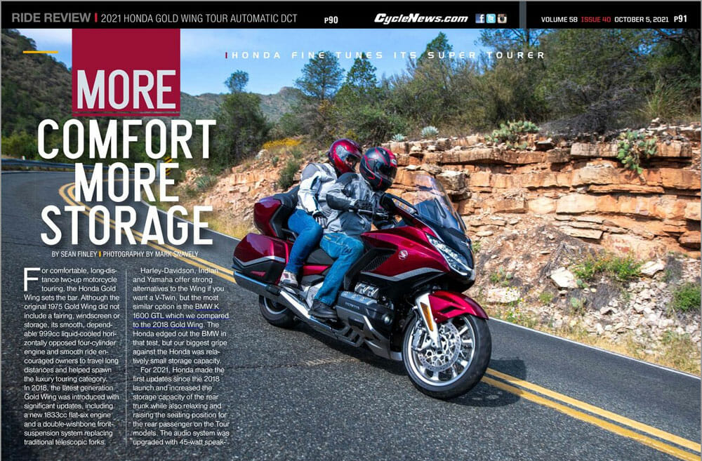 Cycle News 2021 Honda Gold Wing Tour Automatic DCT Review