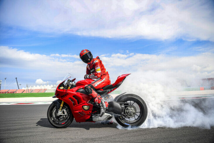 2022 Ducati Panigale V4 S First Look burnout