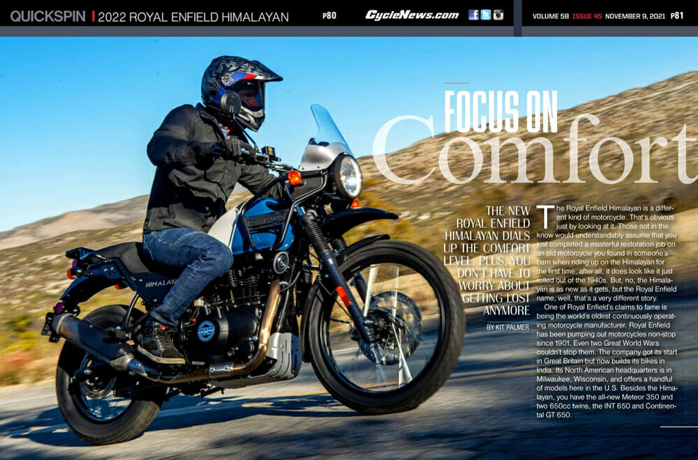 Cycle News Review 2022 Royal Enfield Himalayan
