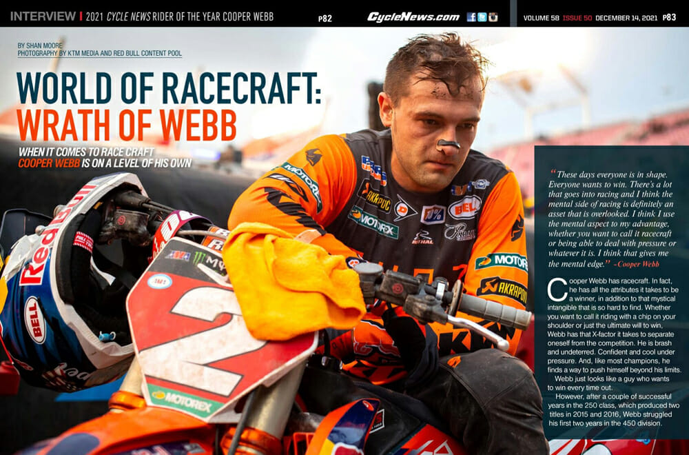 2021 Cycle News Rider of the Year Cooper Webb
