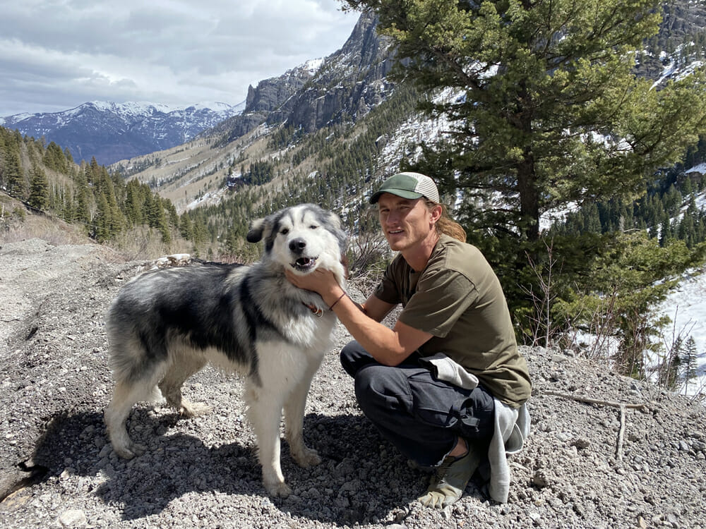 Jake Gagne and his dog