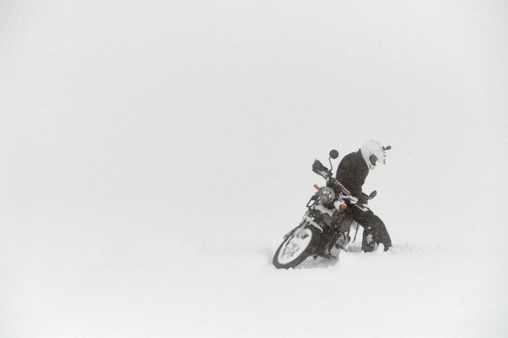Royal Enfield Himalayan in snow