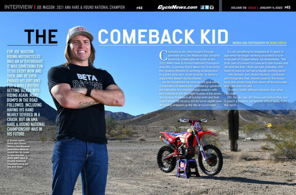 Cycle News Magazine Joe Wasson Interview