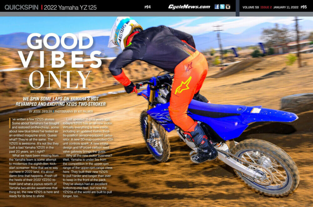 2022 Yamaha YZ125 Two Stroke TESTED - Motocross Action Magazine