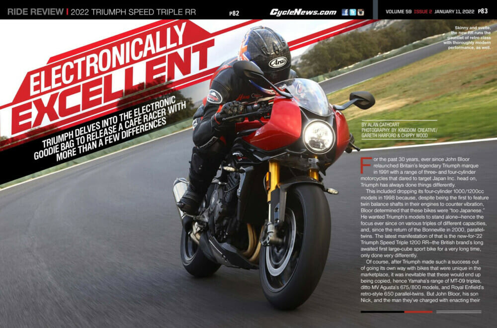 Cycle News Review 2022 Triumph Speed Triple RR