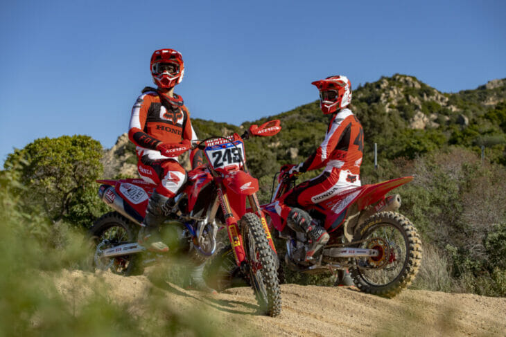Mitch Evans and Tim Gajser with racebikes
