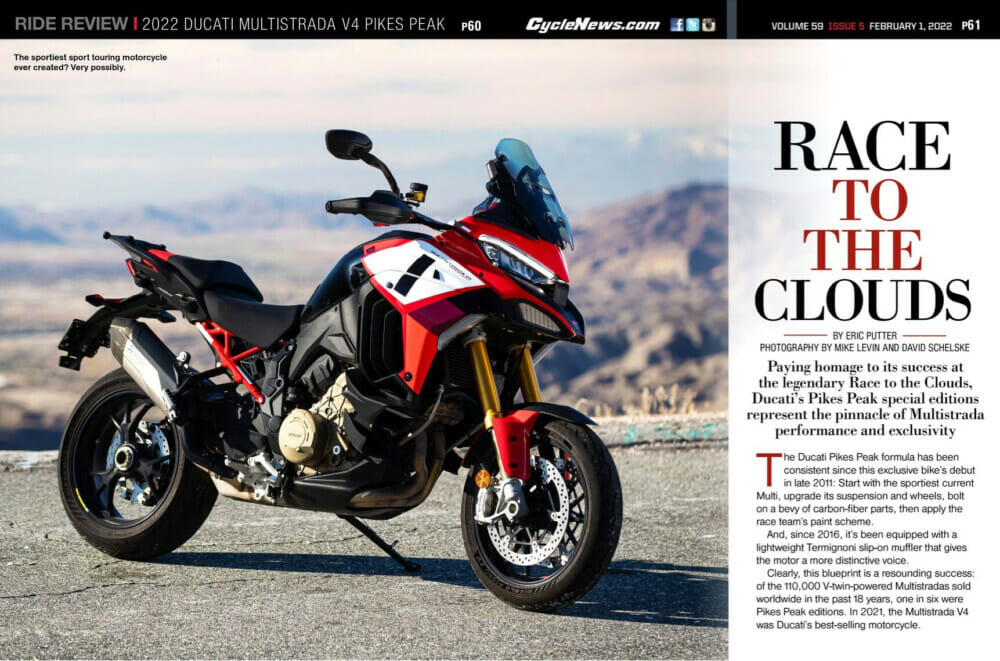 Cycle News Review 2022 Ducati Multistrada V4 Pikes Peak motorcycle