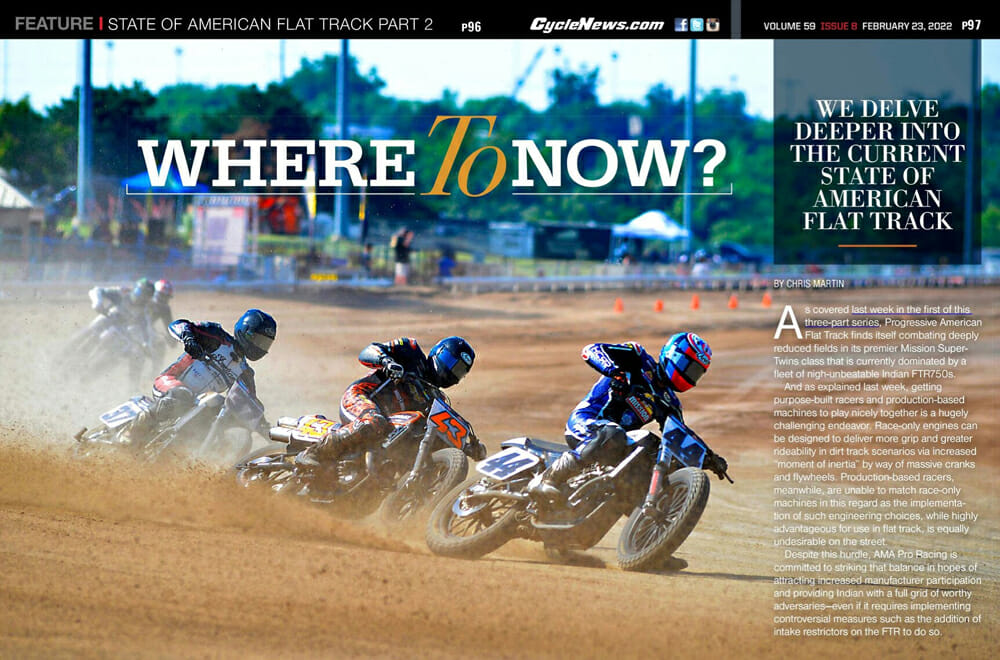 Cycle News State of American Flat Track 2022 article