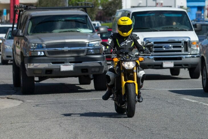 motorcyclist in traffic