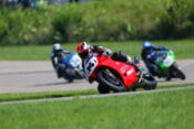 Next Gen Superbike-rider Brian Larrabure (14) at Gingerman Raceway