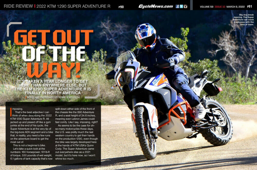 Cycle News 2022 KTM 1290 Super Adventure R Review