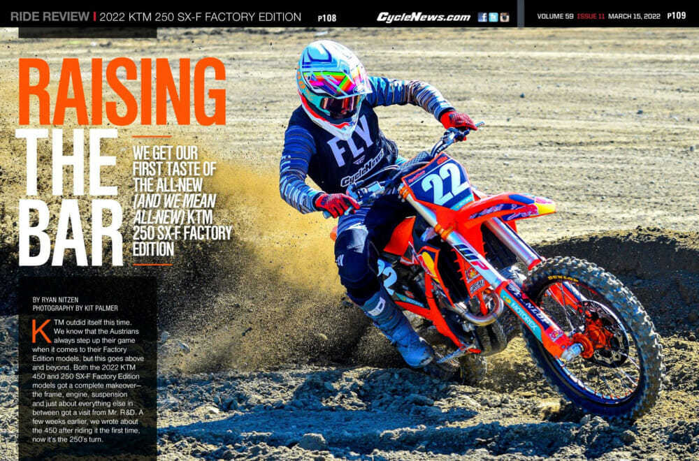 Cycle News Magazine 2022 KTM 250 SX-F Factory Edition Review