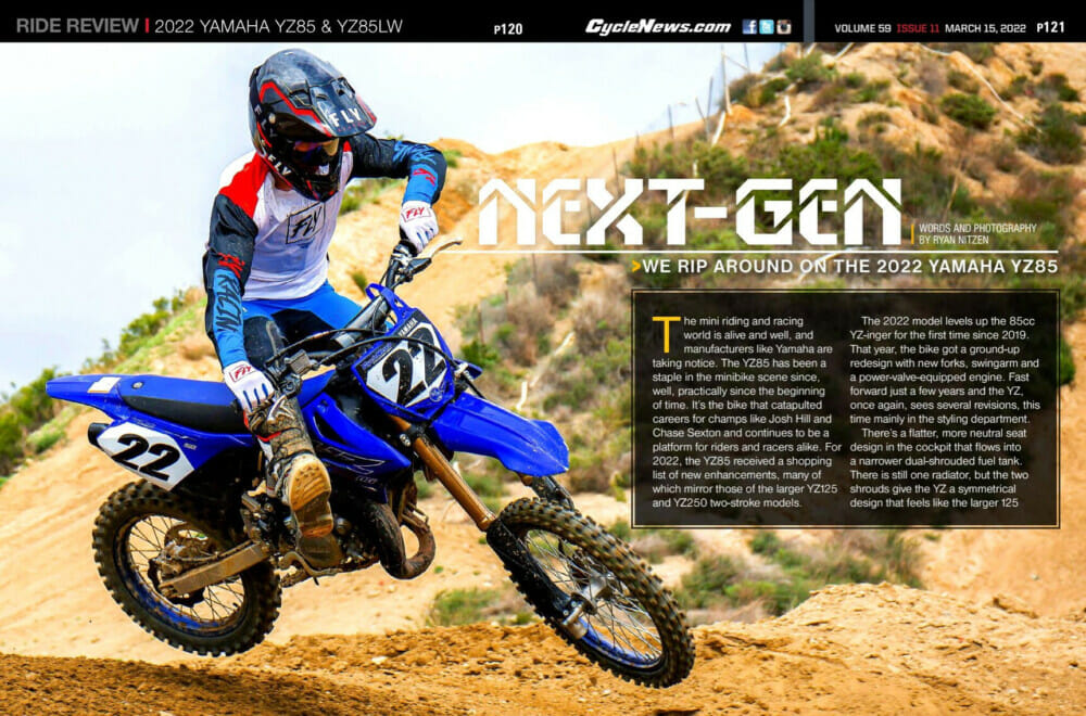 Cycle News Magazine 2022 Yamaha YZ85 and YZ85LW Review