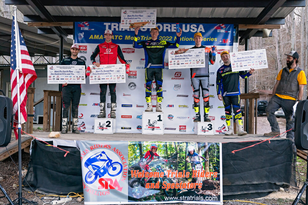 2022 MotoTrials round one podium