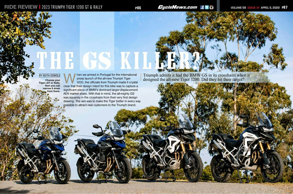 Cycle News 2023 Triumph Tiger 1200 GT & Rally Lineup