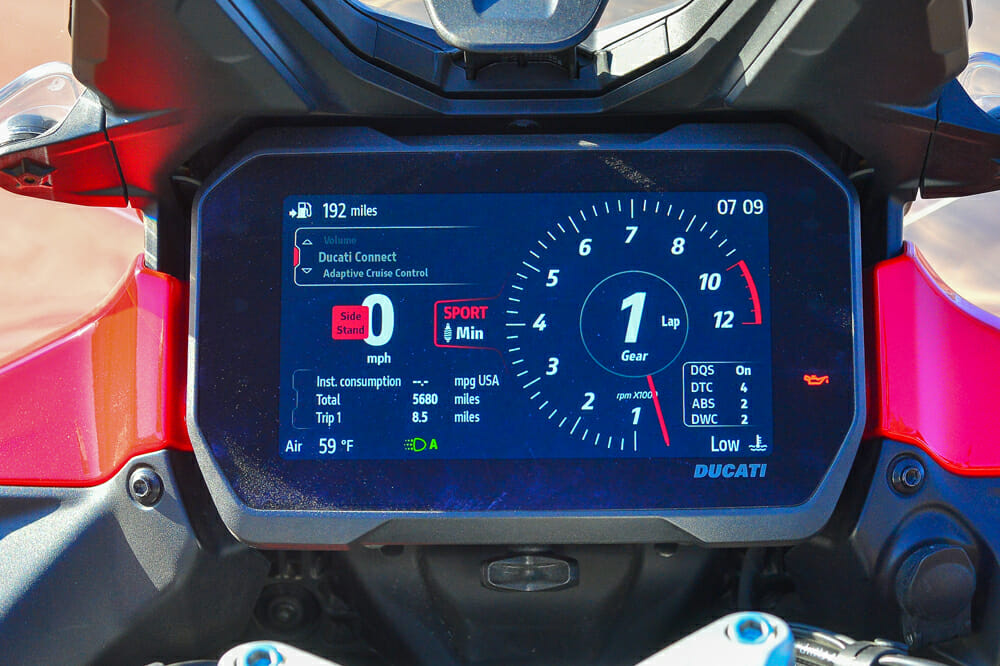 Ducati Multistrada V4 S dash