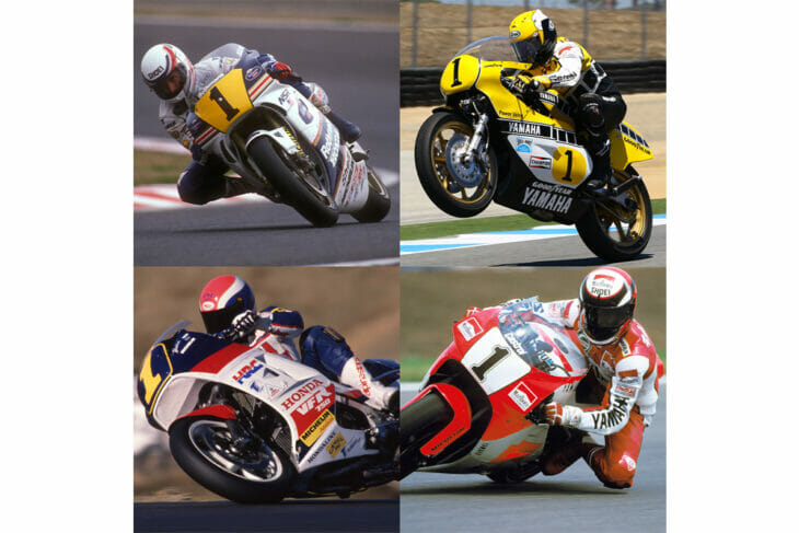Eddie Lawson, Kenny Roberts, Bubba Shobert, Wayne Rainey
