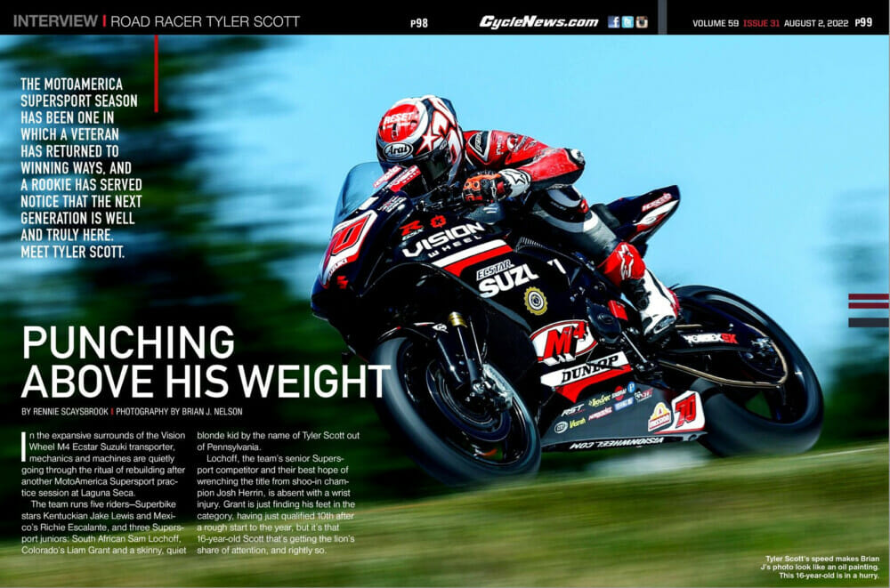 Cycle News Magazine interviews Road Racer Tyler Scott