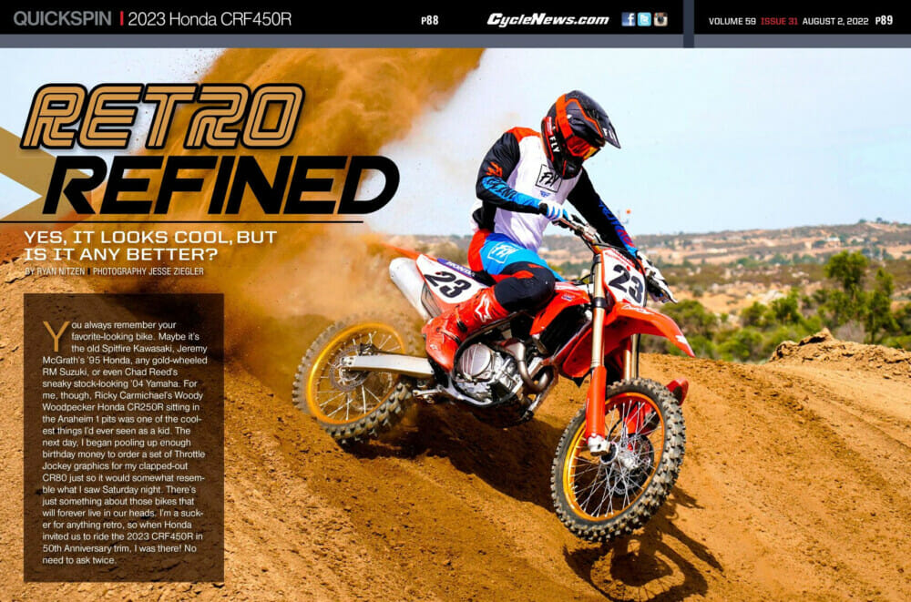 Cycle News Magazine 2023 Honda CRF450R Review