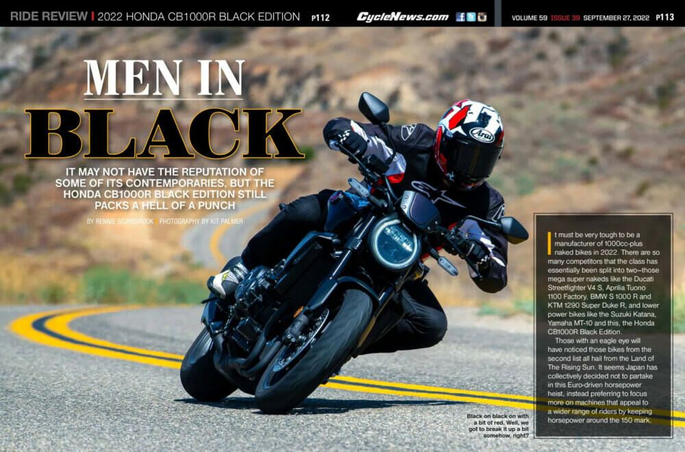 Cycle News Magazine 2022 Honda CB1000R Black Edition Review