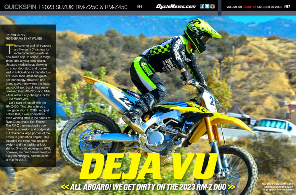 O VERDADEIRO TESTE DO SUZUKI RM-Z2023 450 - MAIS VÍDEO - Motocross Action  Magazine