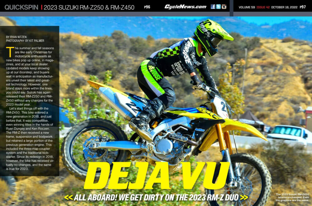 2023 Suzuki RM-Z250 & RM-Z450 Cycle News Review