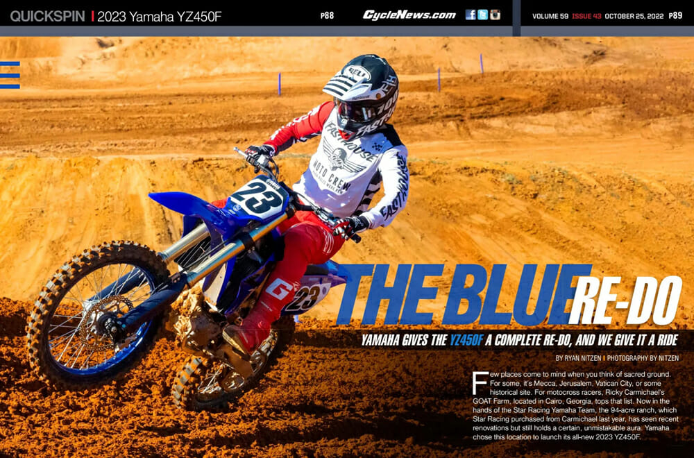 Cycle News Magazine Review 2023 Yamaha YZ450F