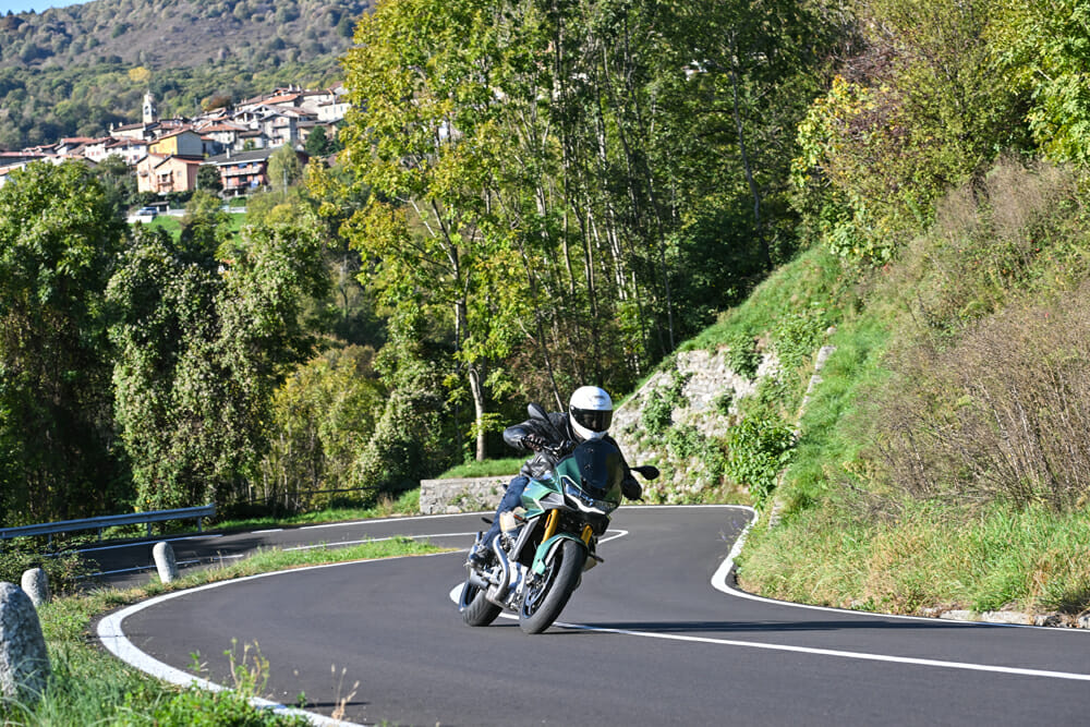 2023 Moto Guzzi V100 Mandello S cornering
