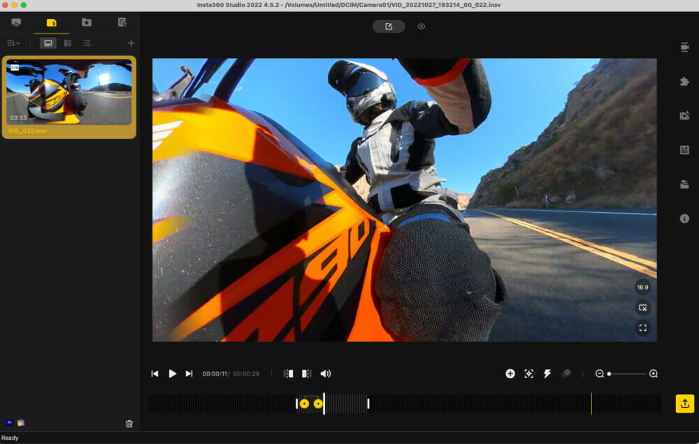 Insta360 One RS Action Camera Editing Suite Editing Suite