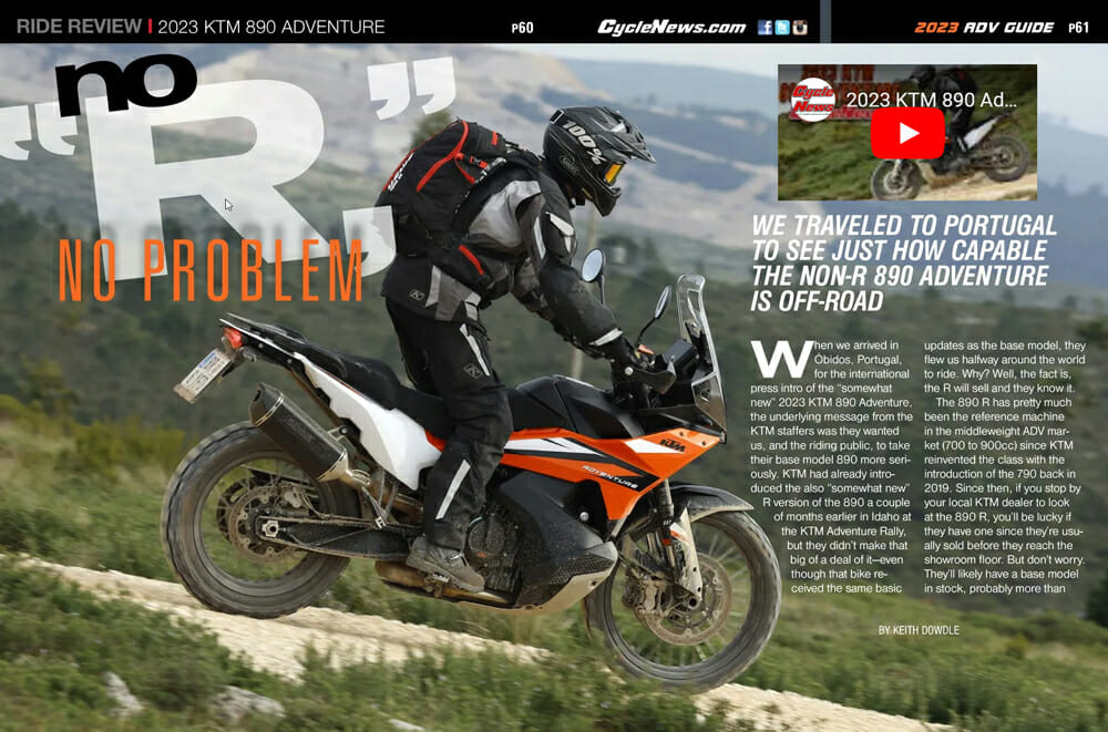 Cycle News Magazine 2023 KTM 890 Adventure Review