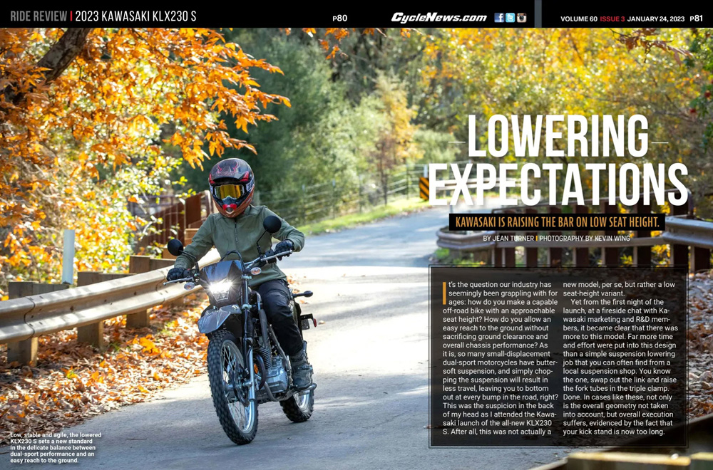 Cycle News Magazine 2023 Kawasaki KLX230 S Review