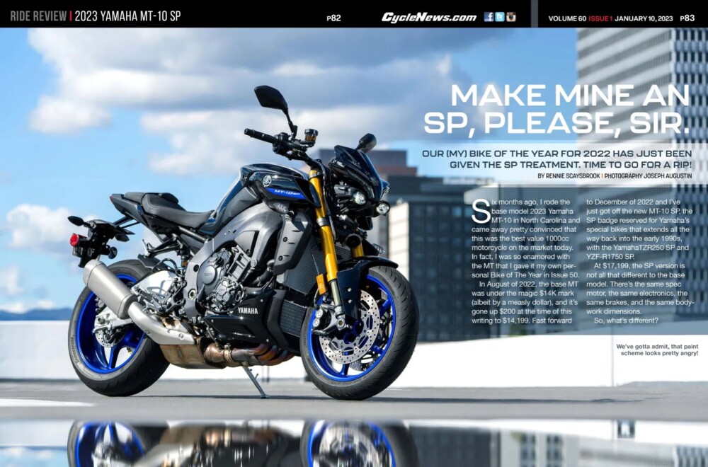 Cycle News Magazine 2023 Yamaha MT-10 SP Review