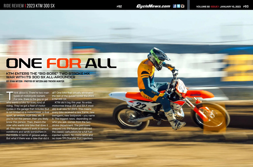 Cycle News Magazine 2023 KTM 300 SX Review