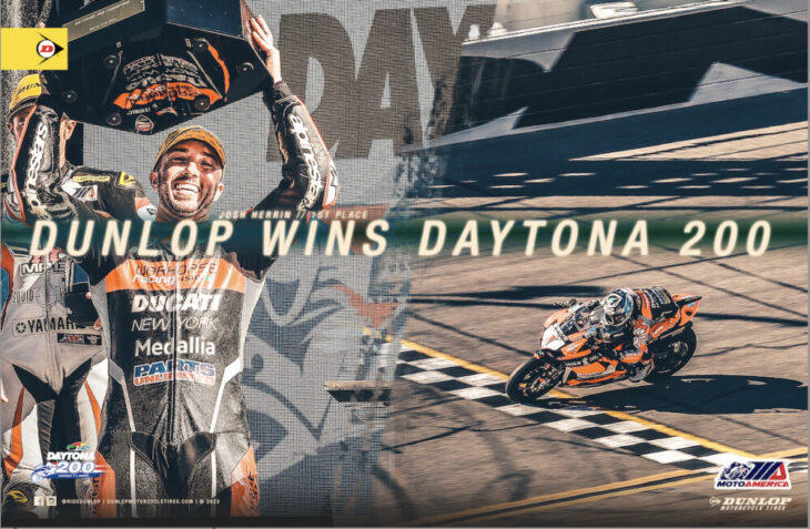 Josh Herrin and Ducati win the Daytona 200 on Dunlops