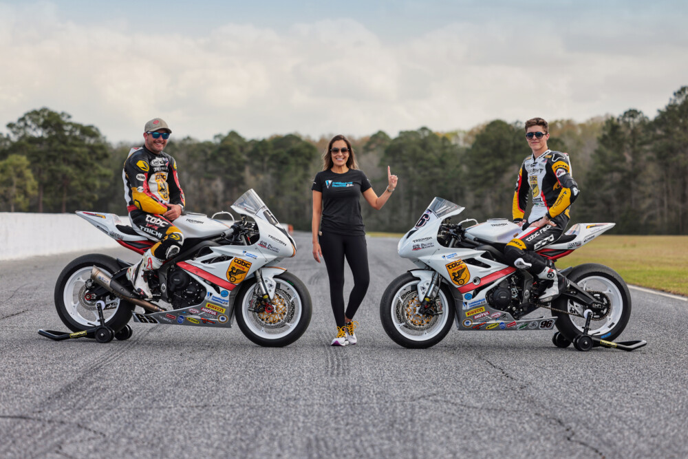 TOBC team principal Michelle Lindsay flanked by Eslick and Paasch