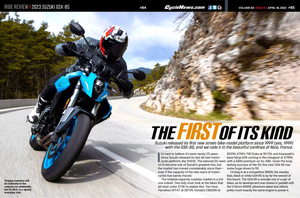 Cycle News Magazine 2023 Suzuki GSX-8S Review