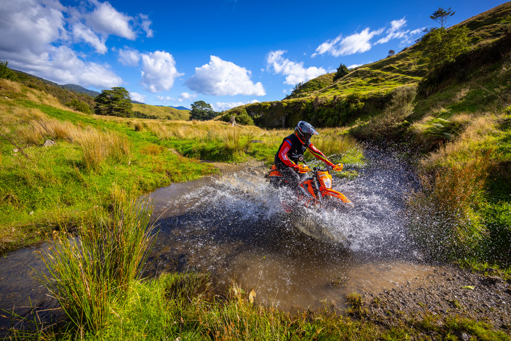 New Zealand Adventure Summit To Sea KTM water crossing