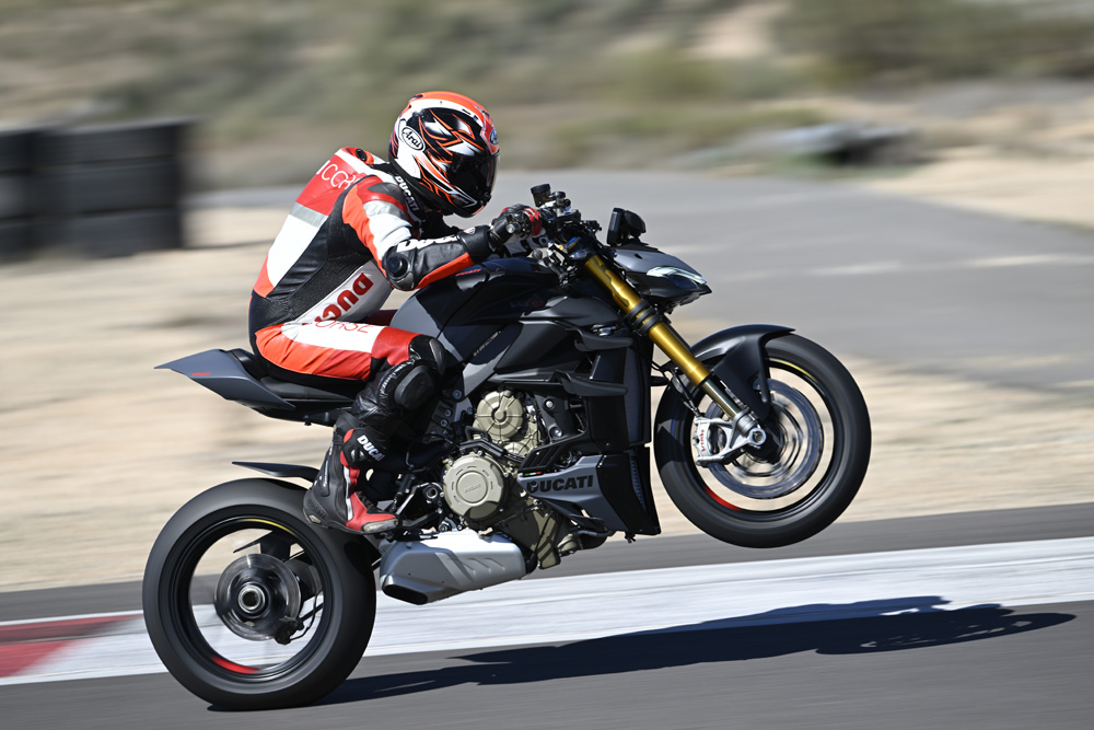Luigi Mauro riding a 2023 Ducati Streetfighter V4 S