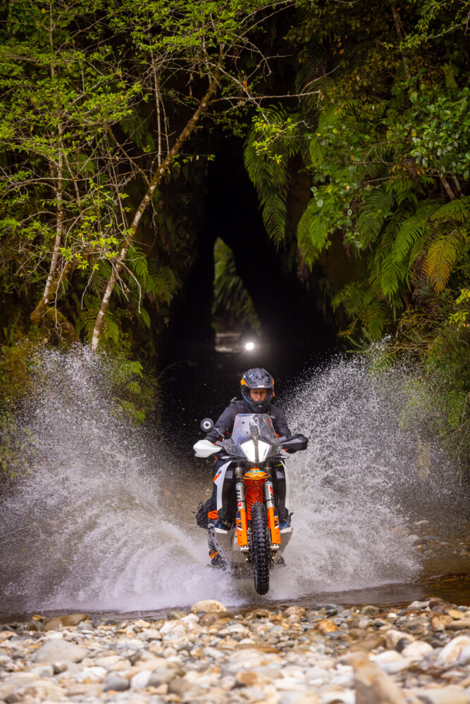 New Zealand Adventure Summit To Sea KTM water crossing