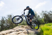 2023 Yamaha SE YDX-MORO 07 e-Bicycle climbing rocks