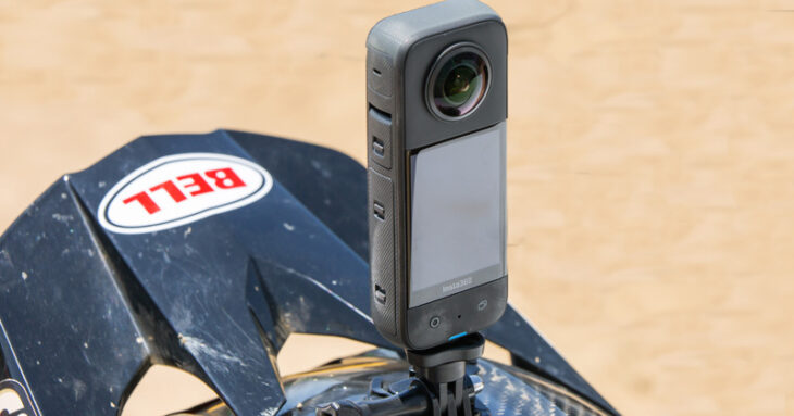 Insta360-X3---360-Action-Cam-helmet-mounted